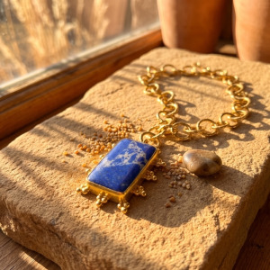 Handcrafted Statement Gemstone Chunky Chain Necklace