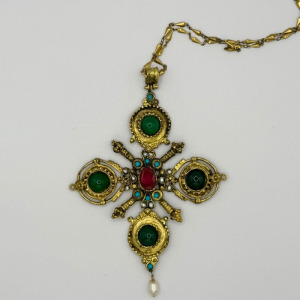 Byzantine Cross Pendant with an Antique Finish